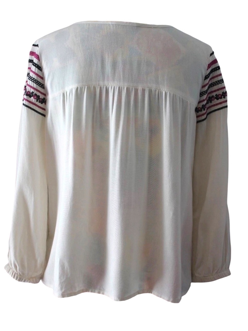 American Eagle Bohemian Flowy Sleeve Peasant Embroidered Summer Top Sz Small - Picture 7 of 10